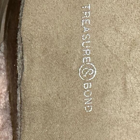 Treasure & Bond Womens Size 8 Pink Sherpa Crossover Sandals - Picture 8 of 8